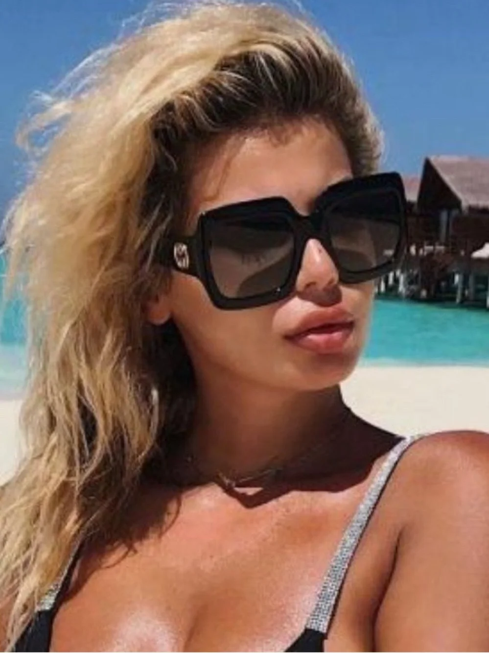 Gucci GG0053SN Oversized Square Sunglasses